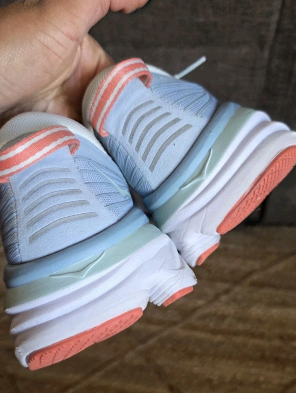Hoka One W Bondi 7 Light Blue Womens Size 8 Athletic Cushioned Running Shoes - Picture 9 of 16